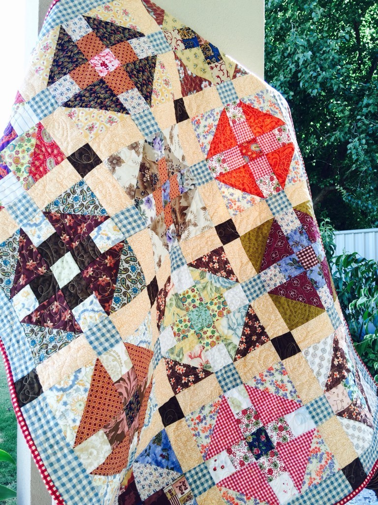 Monkey Wrench Charm Square Quilt Susies scraps