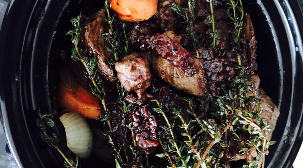 What’s Cooking?…Beef, Honey and Thyme in Red Wine