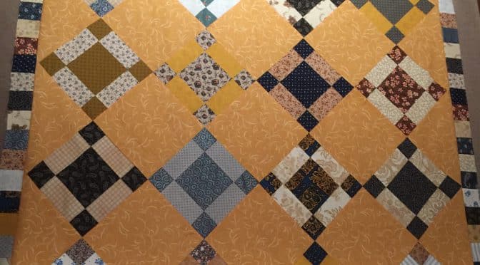 Uneven Nine Patch Quilt Pattern Antique Style