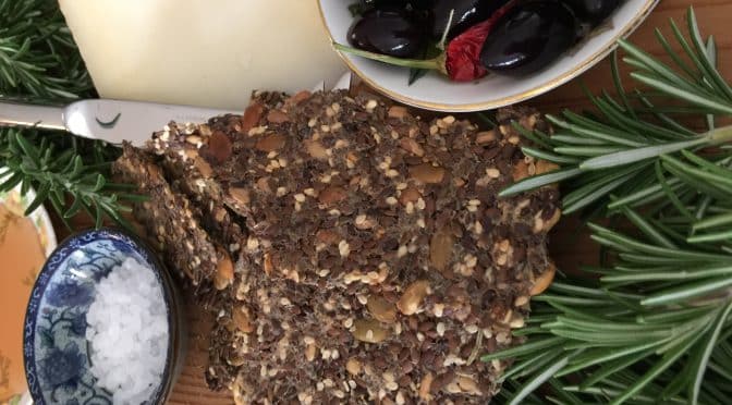 What’s Cooking?…Rosemary Salted Flax Seed Crackers