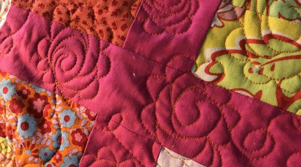 Folk Art Roses Free Motion Treadle Quilting Tutorial | susies-scraps.com