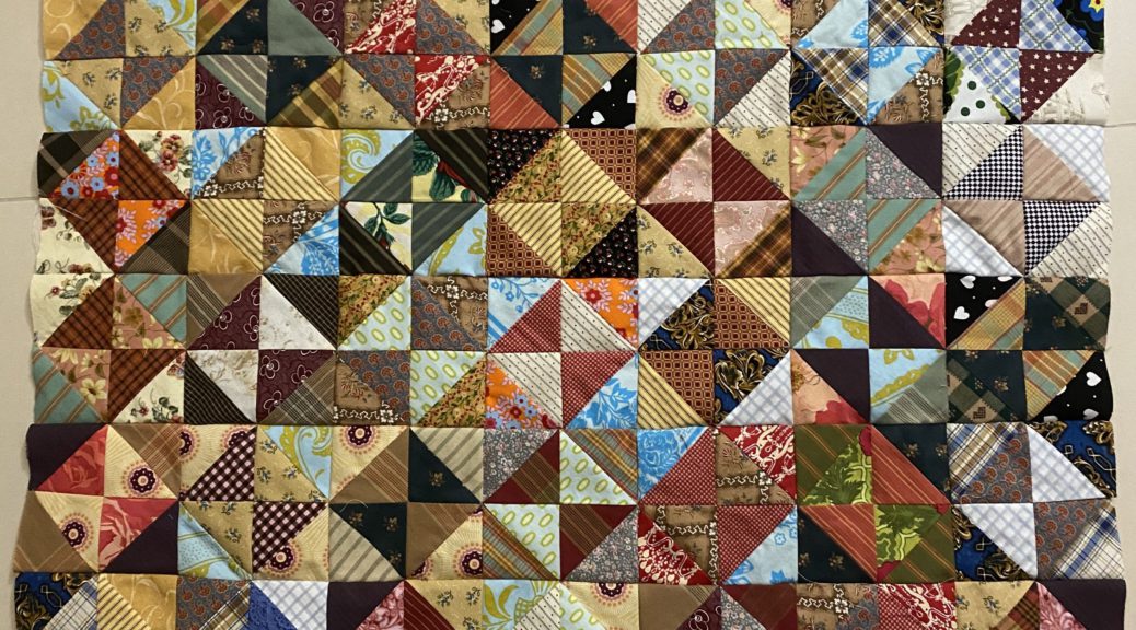 Scrappy Broken Dishes Quilt Antique Inspired