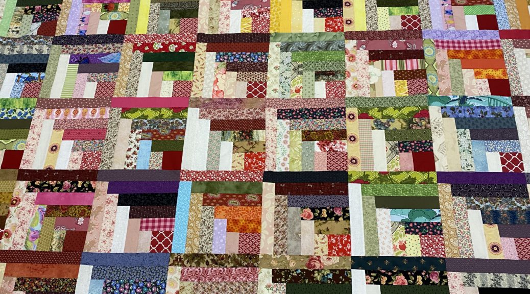 Weekend Scrappy Half Log Cabin Quilt Vintage Inspired Susies 