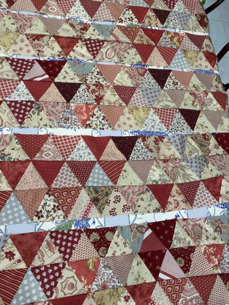 Scrappy Thousand Pyramids Quilt and Lessons in Pyramids susies-scraps.com