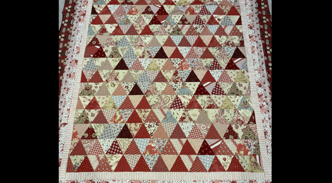 Scrappy Thousand Pyramids Quilt  and Lessons  in Pyramids