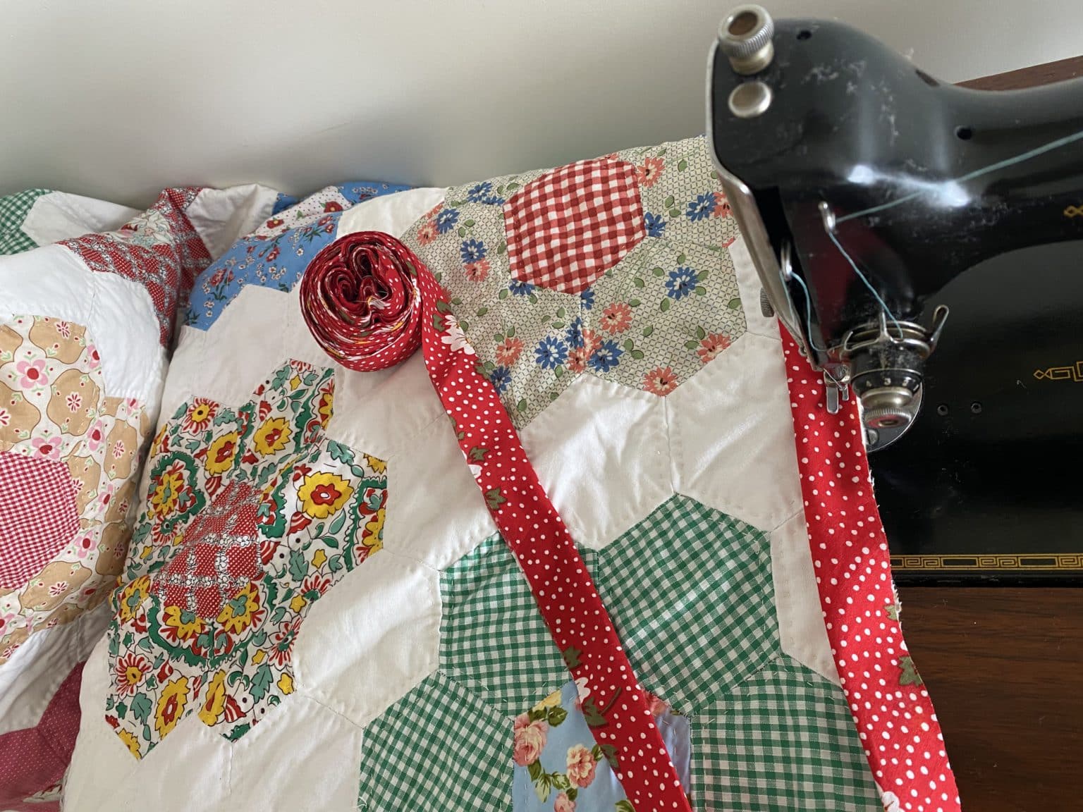 Bias Binding for Hexagon Quilt