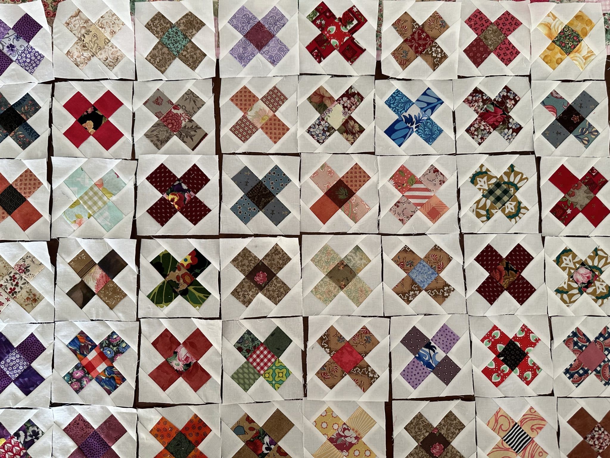 Scrap Mini Granny Square Quilt Blocks