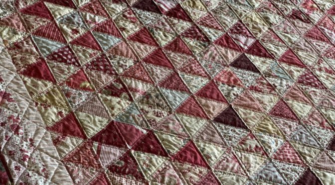 Hand Quilting Scrappy Thousand Pyramids