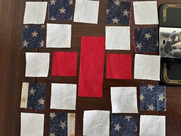 Veterans Cross Quilt Block susies-scraps.com