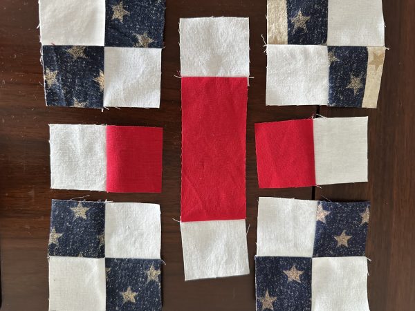 Veterans Cross Quilt Block susies-scraps.com