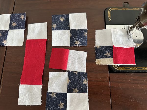 Veterans Cross Quilt Block susies-scraps.com